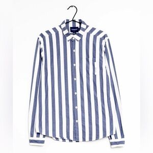 Scotch and Soda Seven Shades of Blauw Navy/White Button Down Shirt. Slim Fit L
